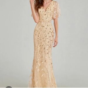 Ever Pretty Elegant Cream/gold Evening Dress NWT Size 8